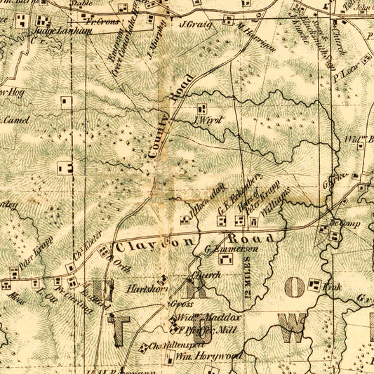 Vintage Map of Saint Louis County, Missouri, 1857