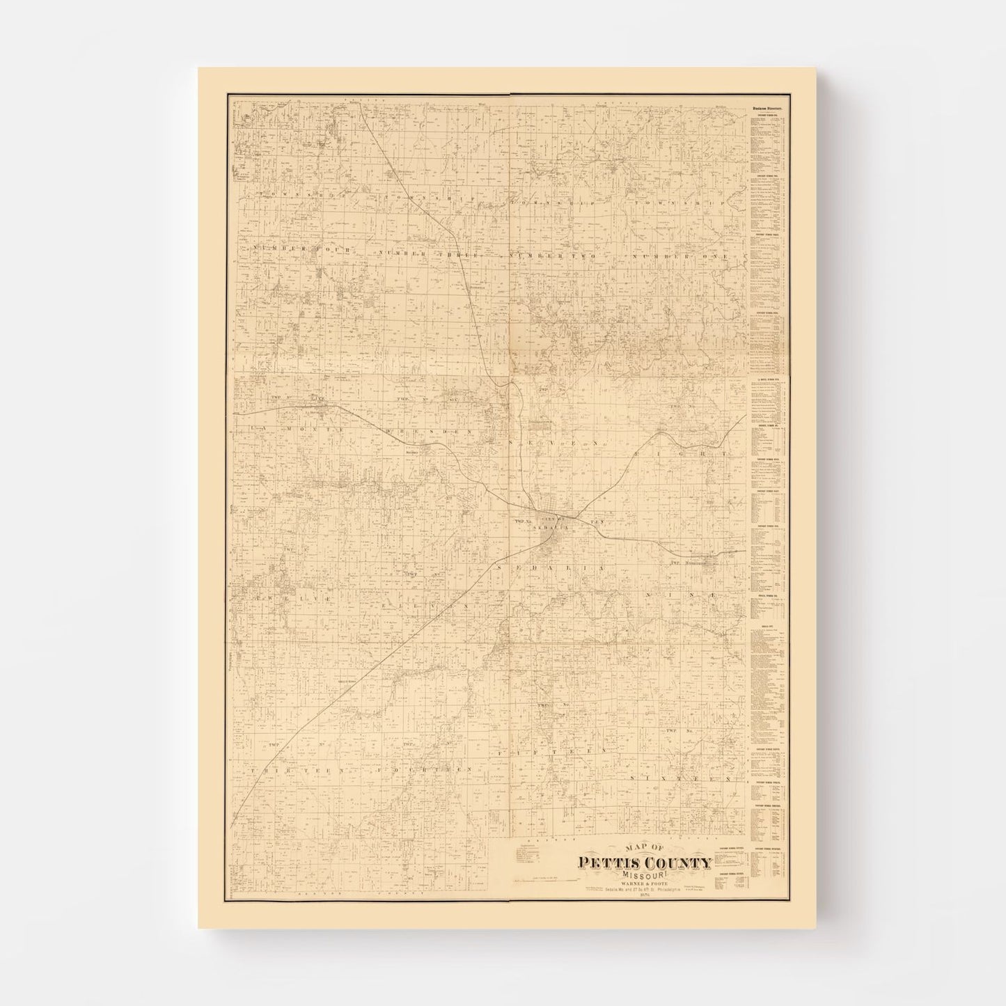 Vintage Map of Pettis County, Missouri, 1867