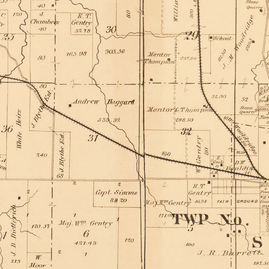 Vintage Map of Pettis County, Missouri, 1867