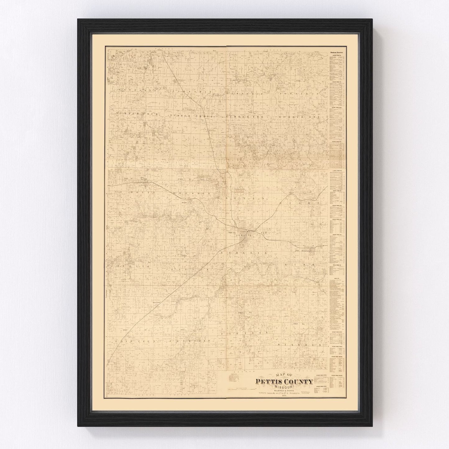 vintage map of Pettis County, Missouri, 1867