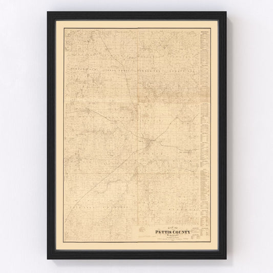 vintage map of Pettis County, Missouri, 1867