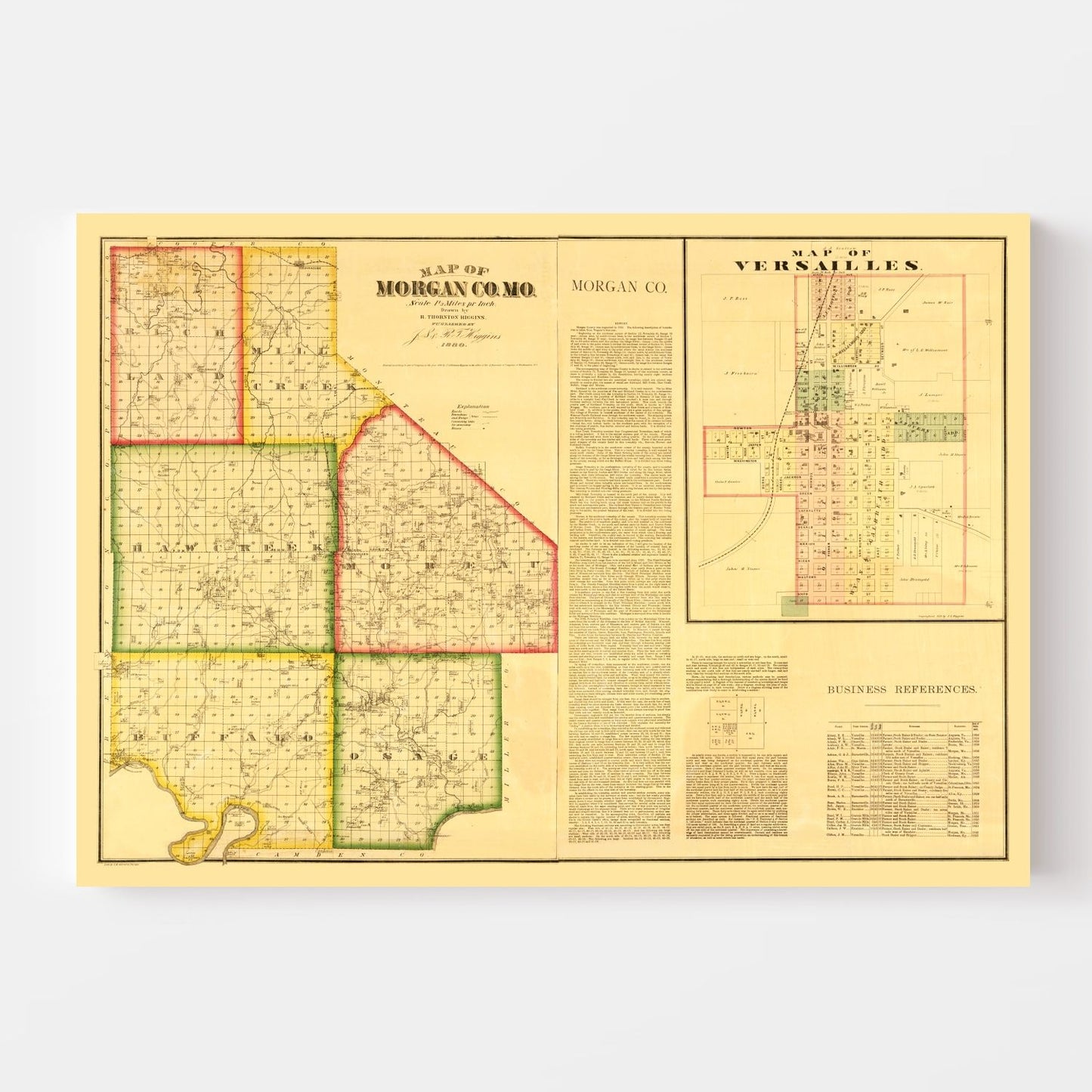 Vintage Map of Morgan County, Missouri, 1880