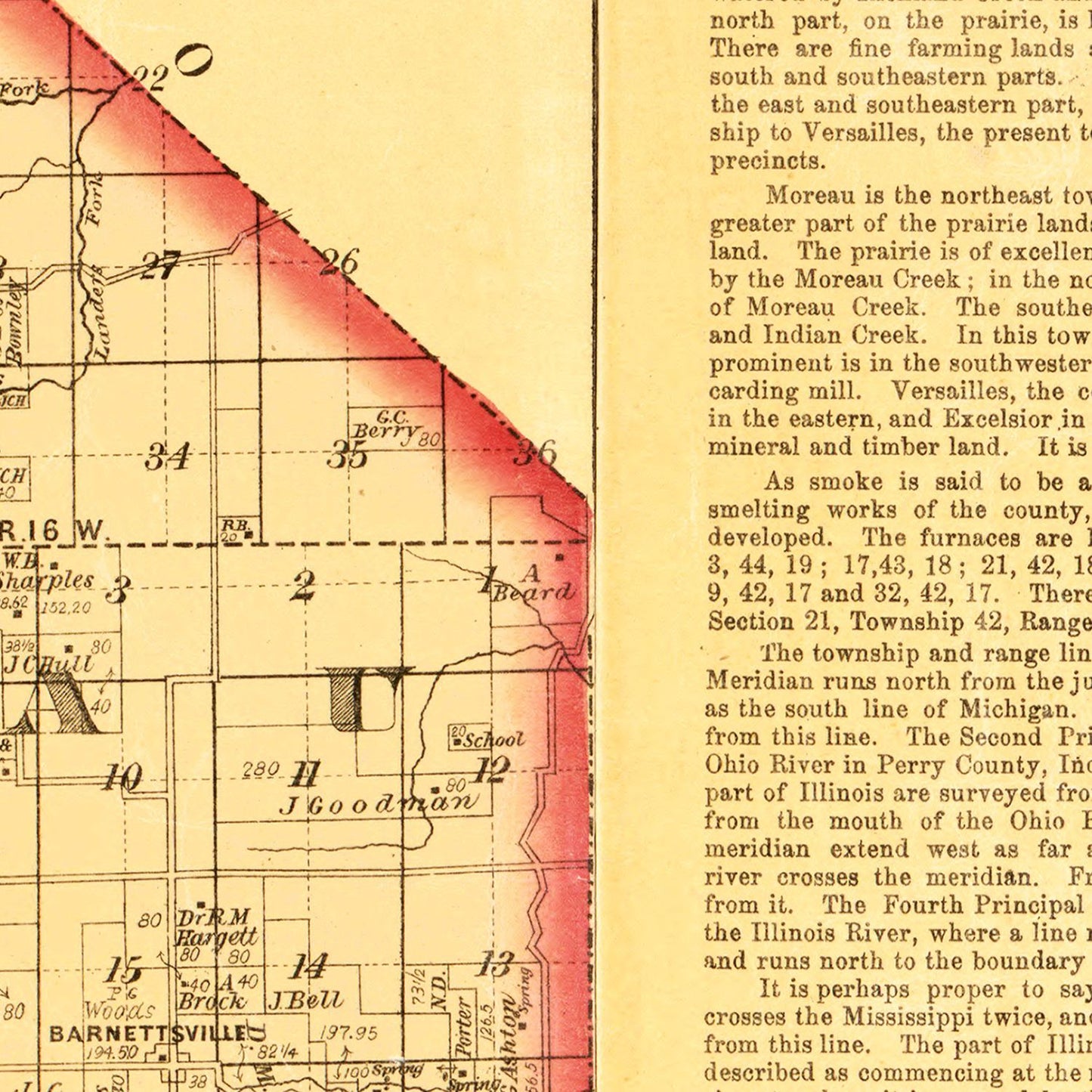 Vintage Map of Morgan County, Missouri, 1880