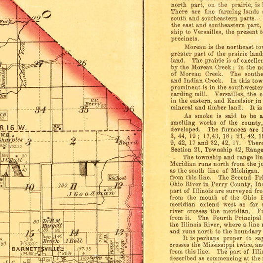 Vintage Map of Morgan County, Missouri, 1880
