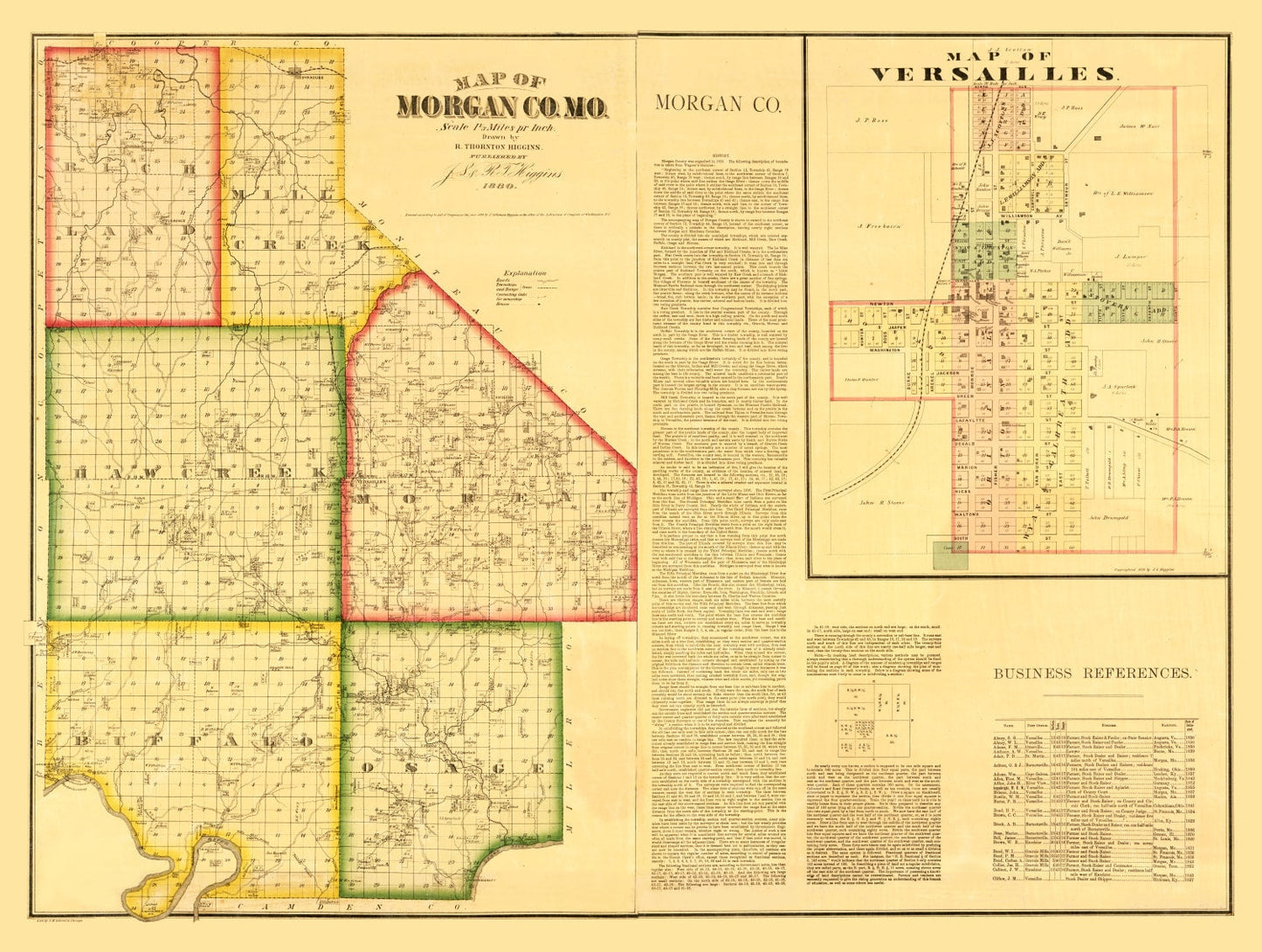 Vintage Map of Morgan County, Missouri, 1880