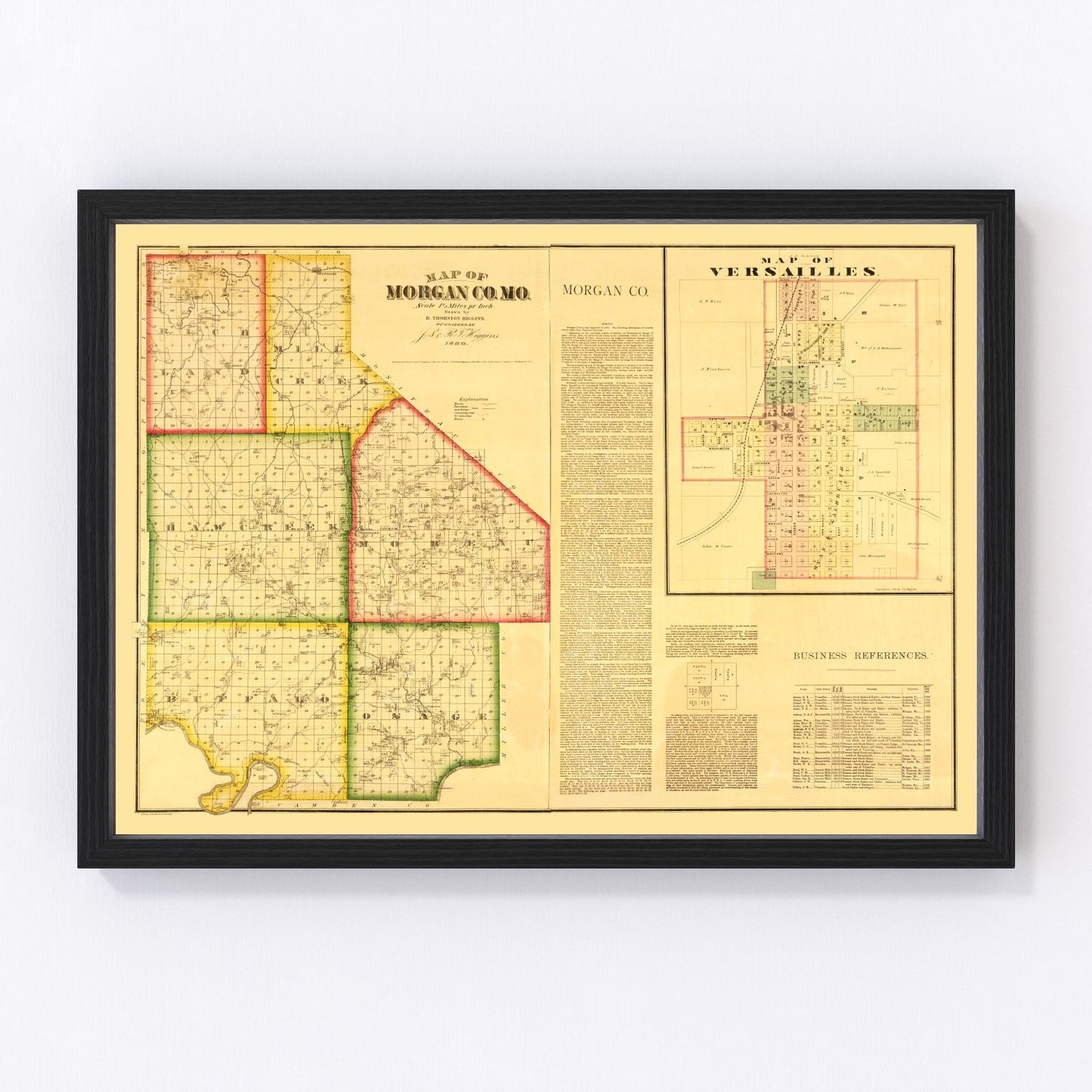 Vintage map of Morgan County, Missouri, 1880