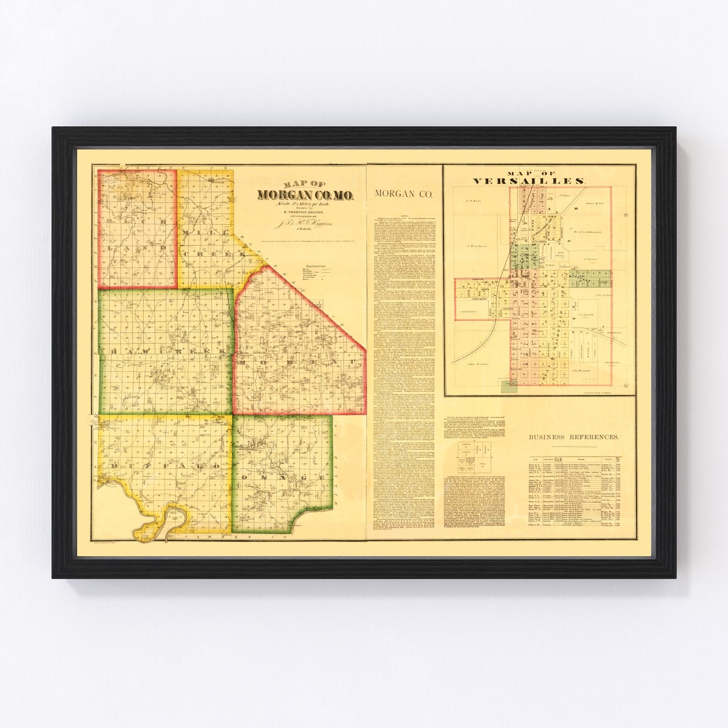Vintage map of Morgan County, Missouri, 1880