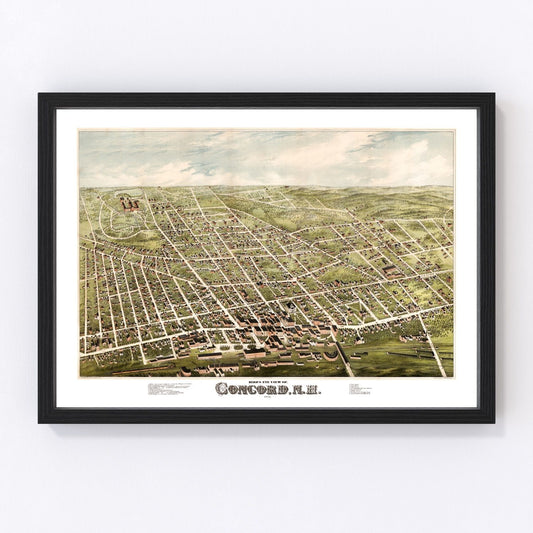 Vintage map of Concord, New Hampshire, 1875