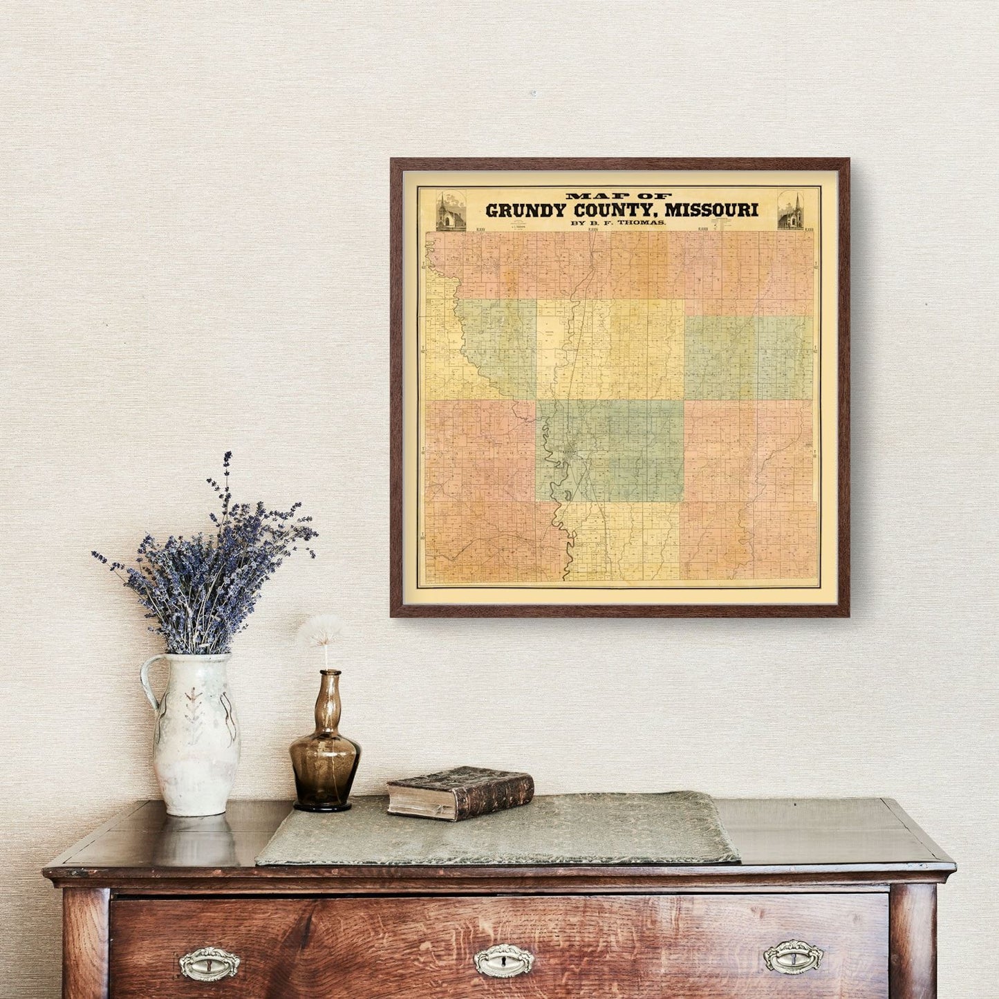 Vintage Map of Gundy County, Missouri, 1890