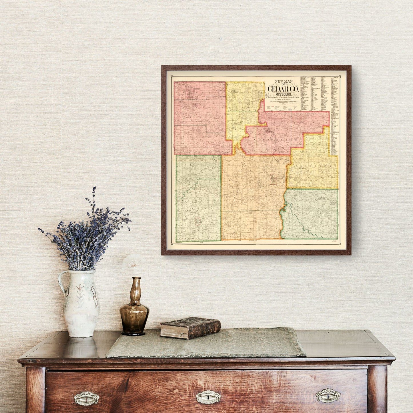 Vintage Map of Cedar County, Missouri, 1897