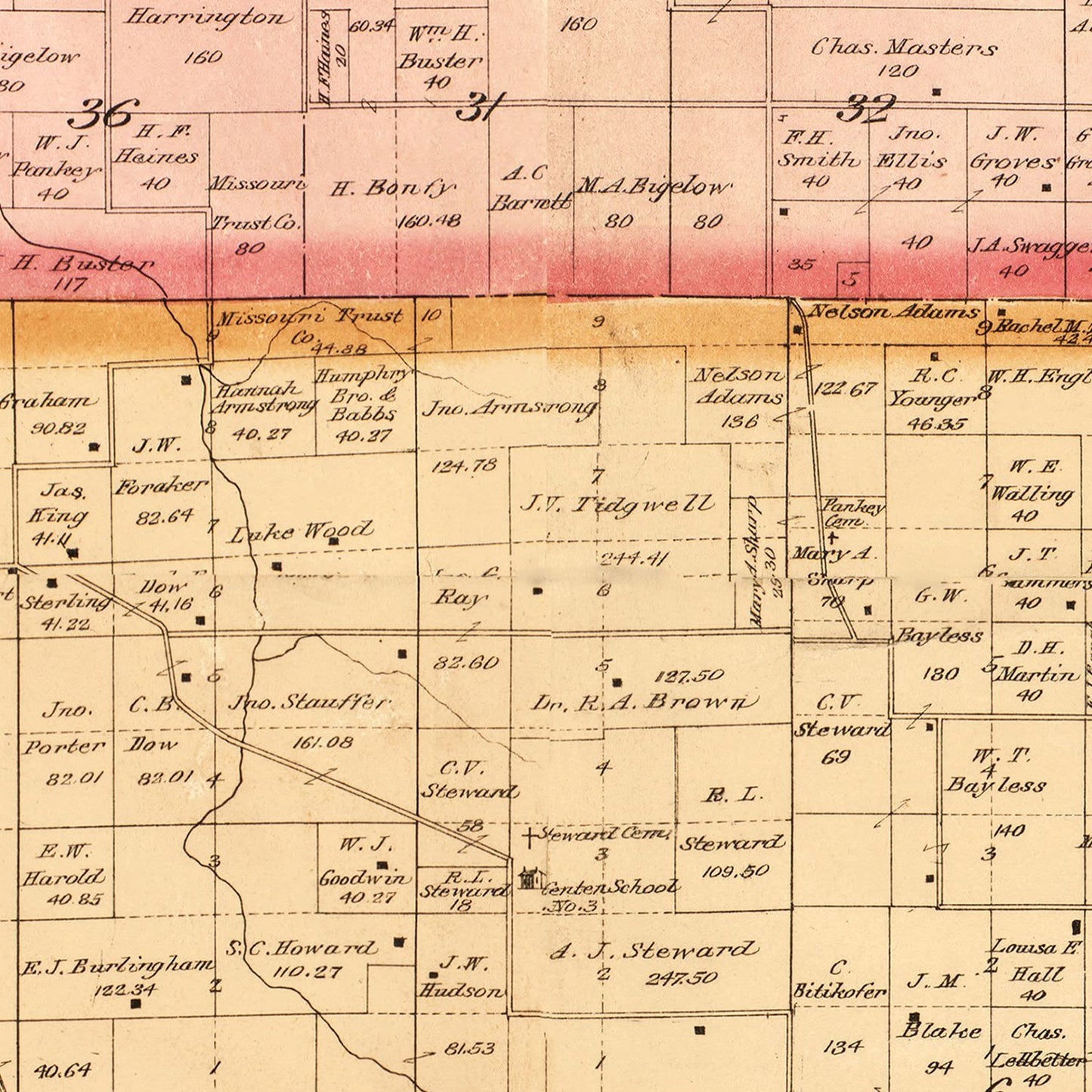 Vintage Map of Cedar County, Missouri, 1897