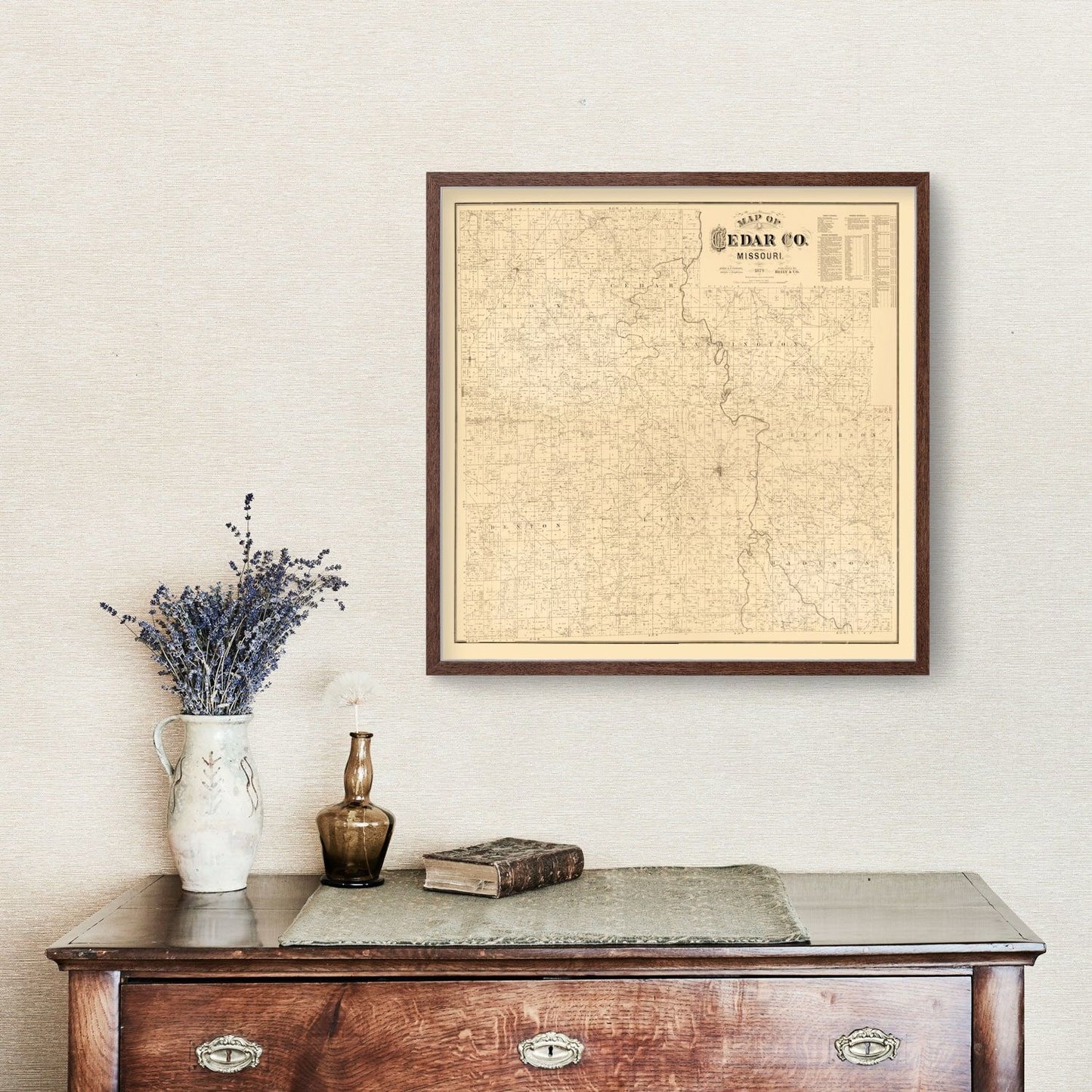 Vintage Map of Cedar County, Missouri, 1879