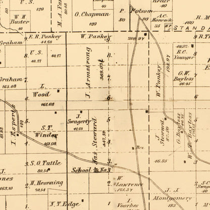 Vintage Map of Cedar County, Missouri, 1879