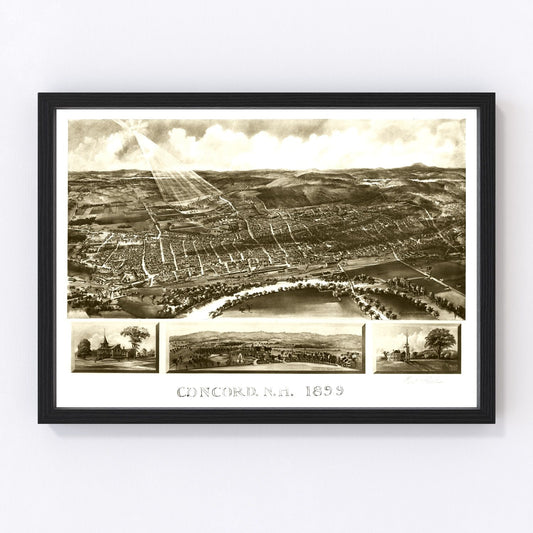 vintage map of Concord, New Hampshire, 1899