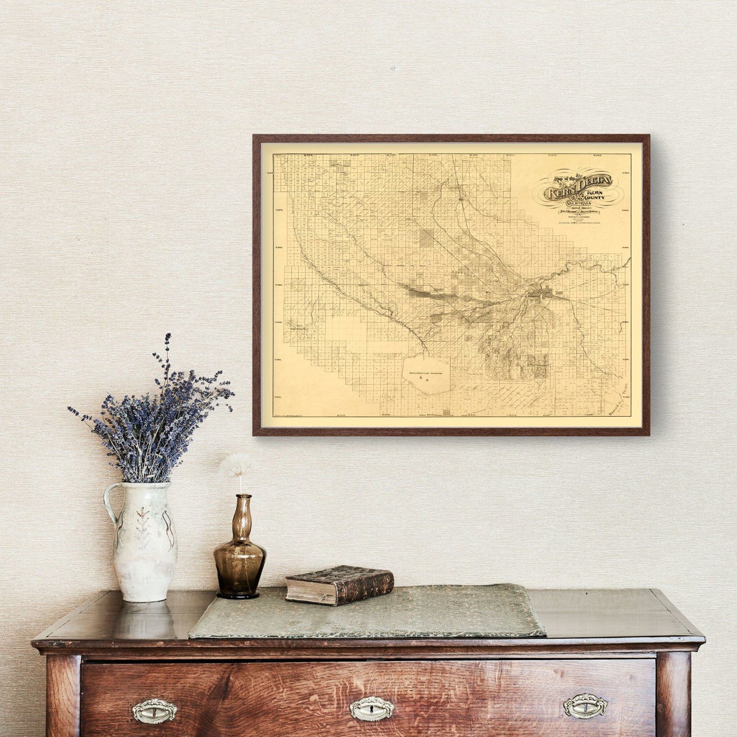 Vintage Map of Kern County, California, 1897