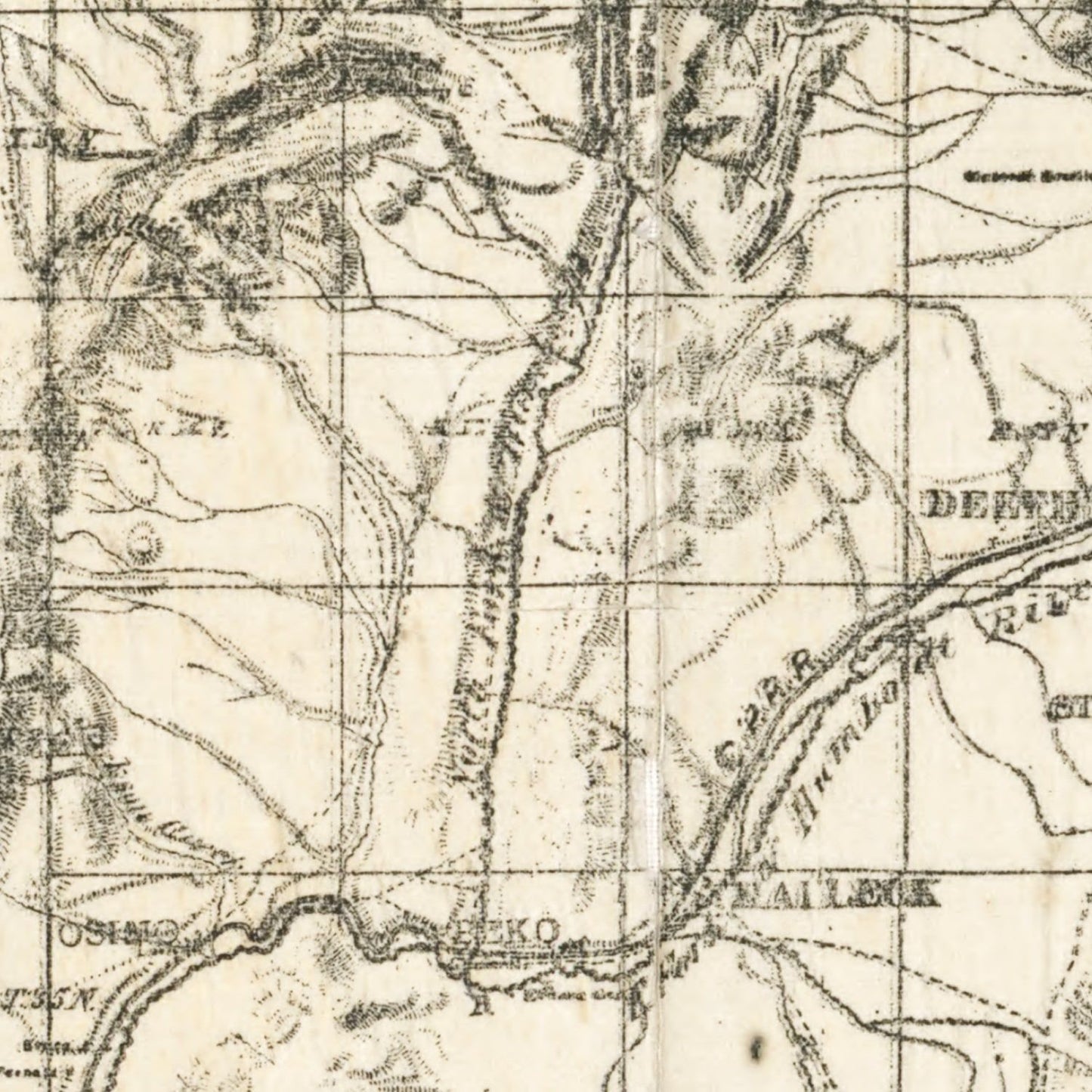 Vintage Map of Elko County, Nevada 1894