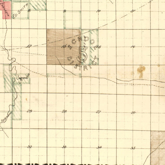 Vintage Map of Pueblo County, Colorado, 1888
