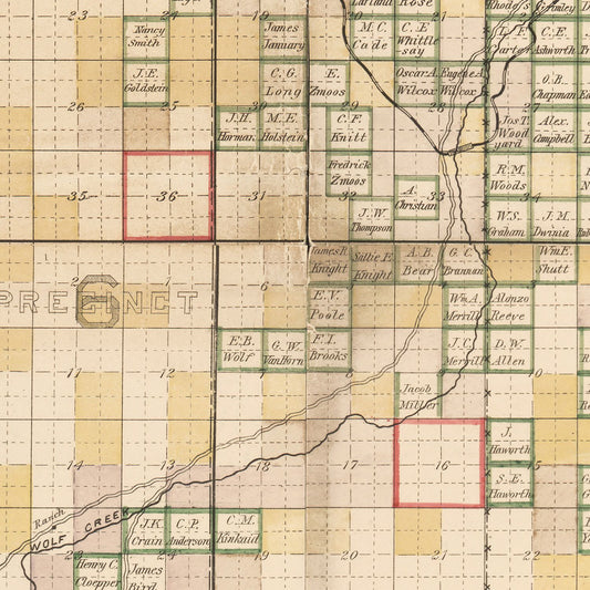 Vintage Map of Prowers County, Colorado, 1889