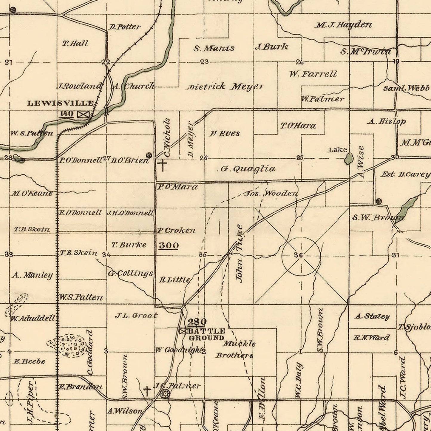Vintage Map of Clark County, Washington, 1888