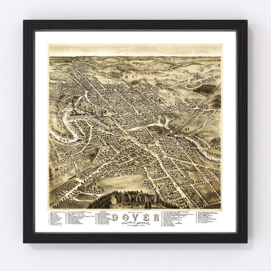 Vintage map of Dover, New Hampshire, 1877
