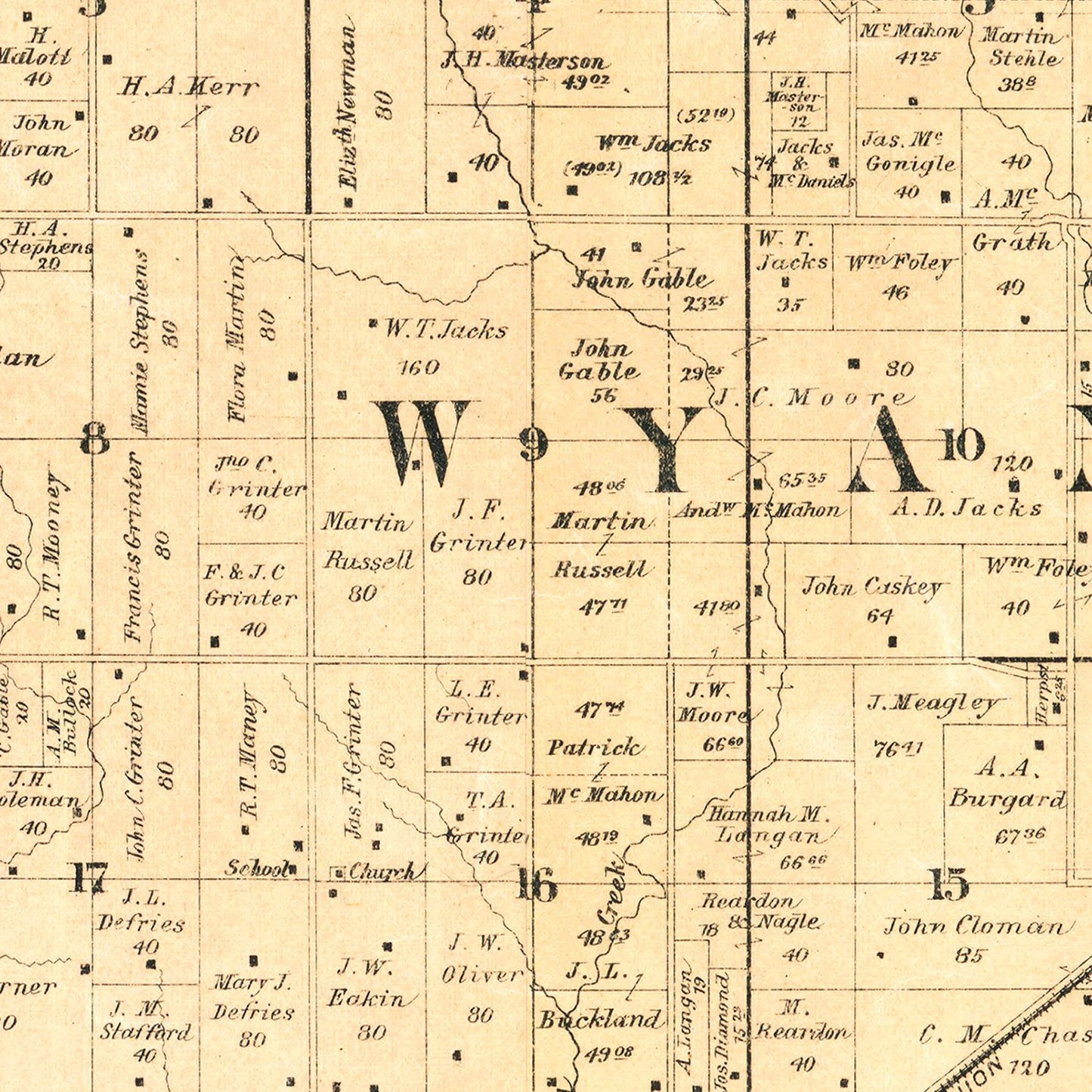 Vintage Map of Wyandotte County, Kansas, 1887