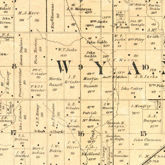 Vintage Map of Wyandotte County, Kansas, 1887