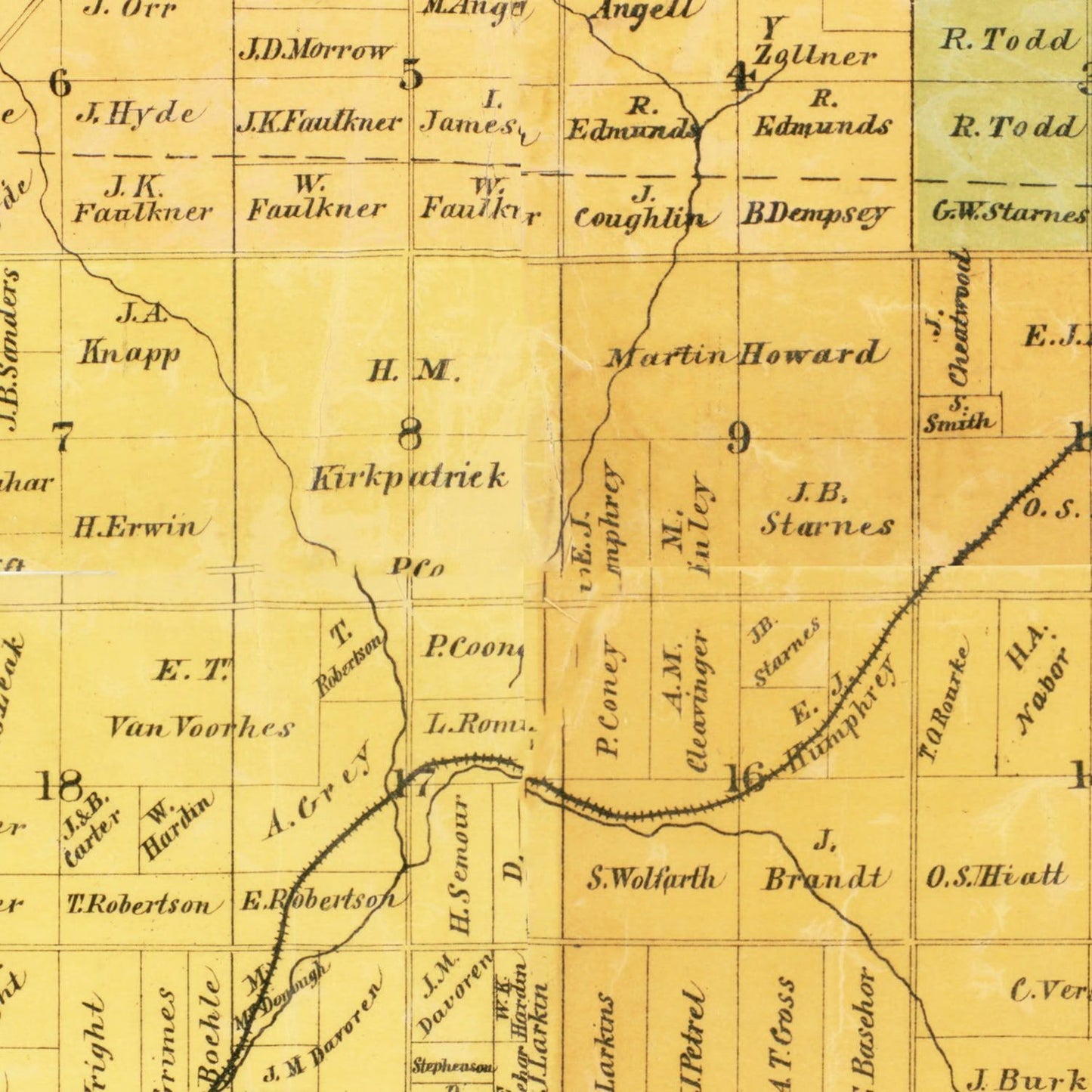 Vintage Map of Leavenworth County, Kansas, 1894