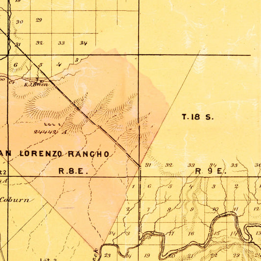 Vintage Map of Monterey County, California, 1877
