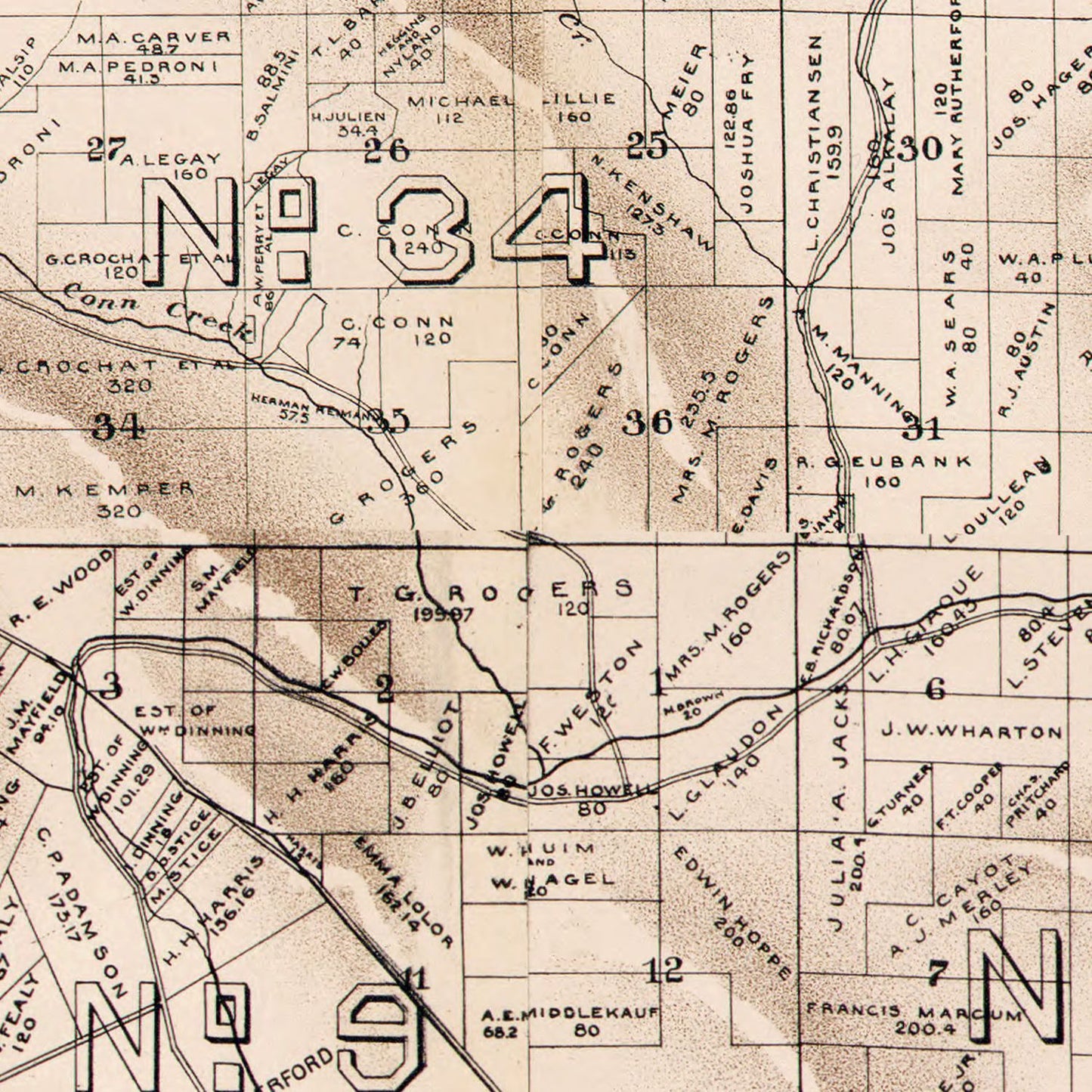 Vintage Map of Napa County, California, 1895