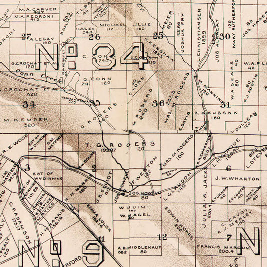 Vintage Map of Napa County, California, 1895