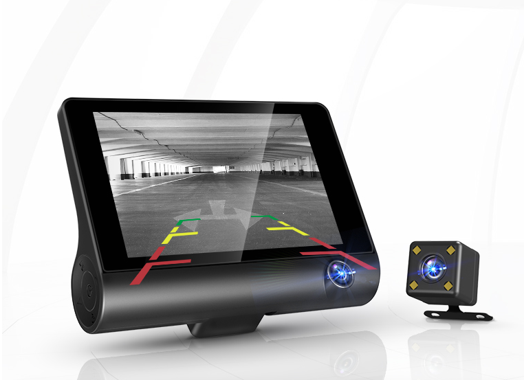 VisionGuard: 4-Inch 1080P Car Three Lens Night Vision Driving Recorder