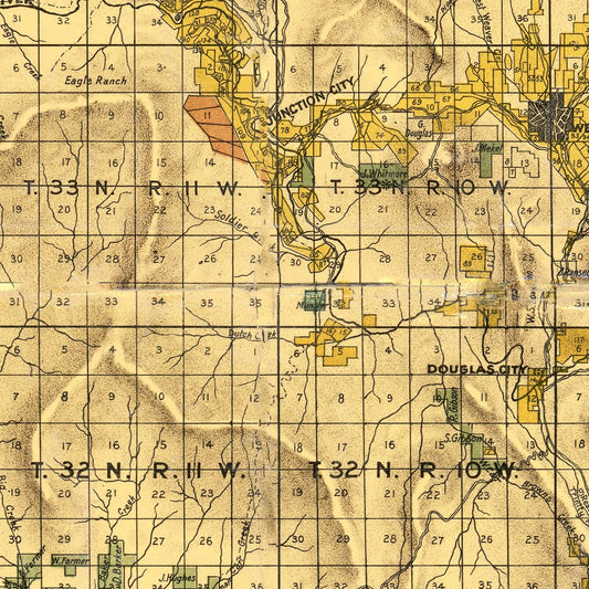 Vintage Map of Trinity County, California, 1894