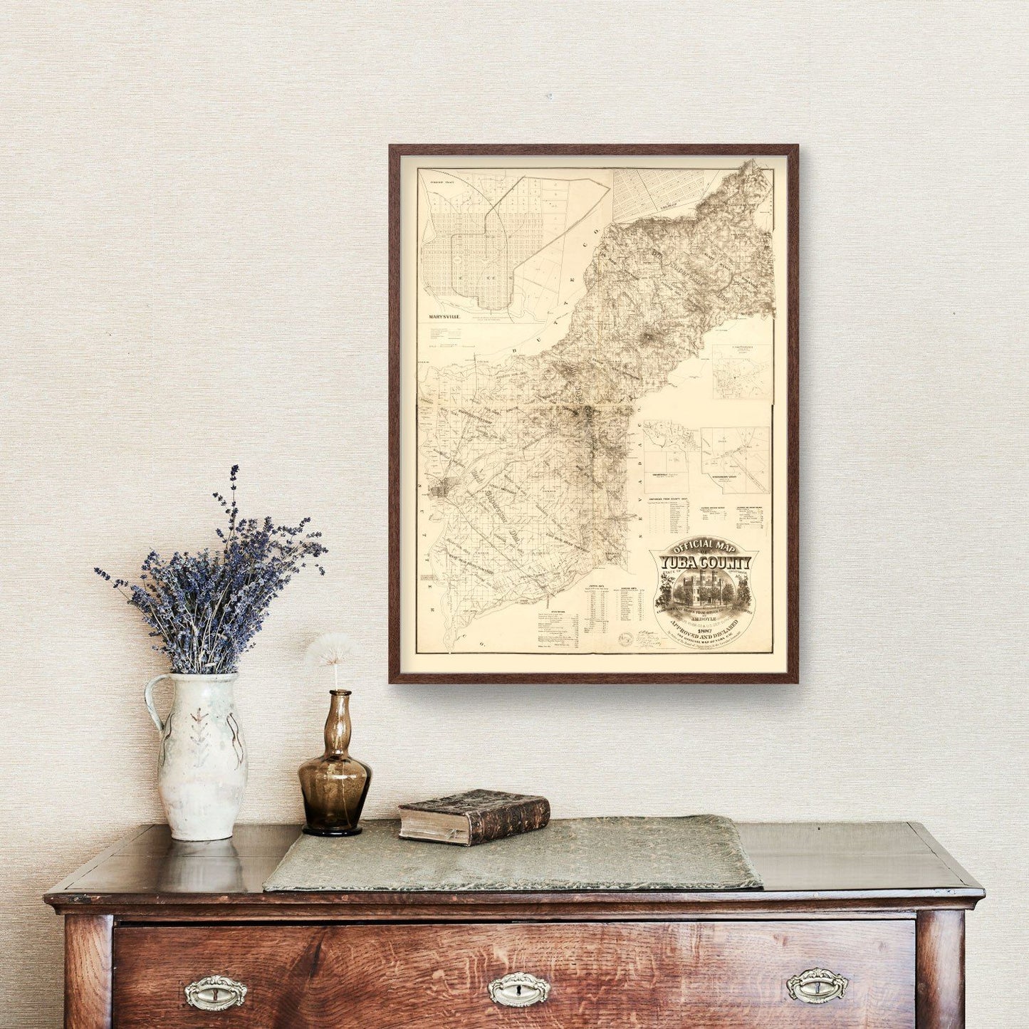 Vintage Map of Yuba County, California, 1887