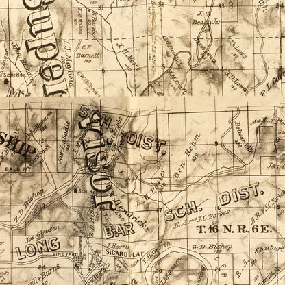 Vintage Map of Yuba County, California, 1887