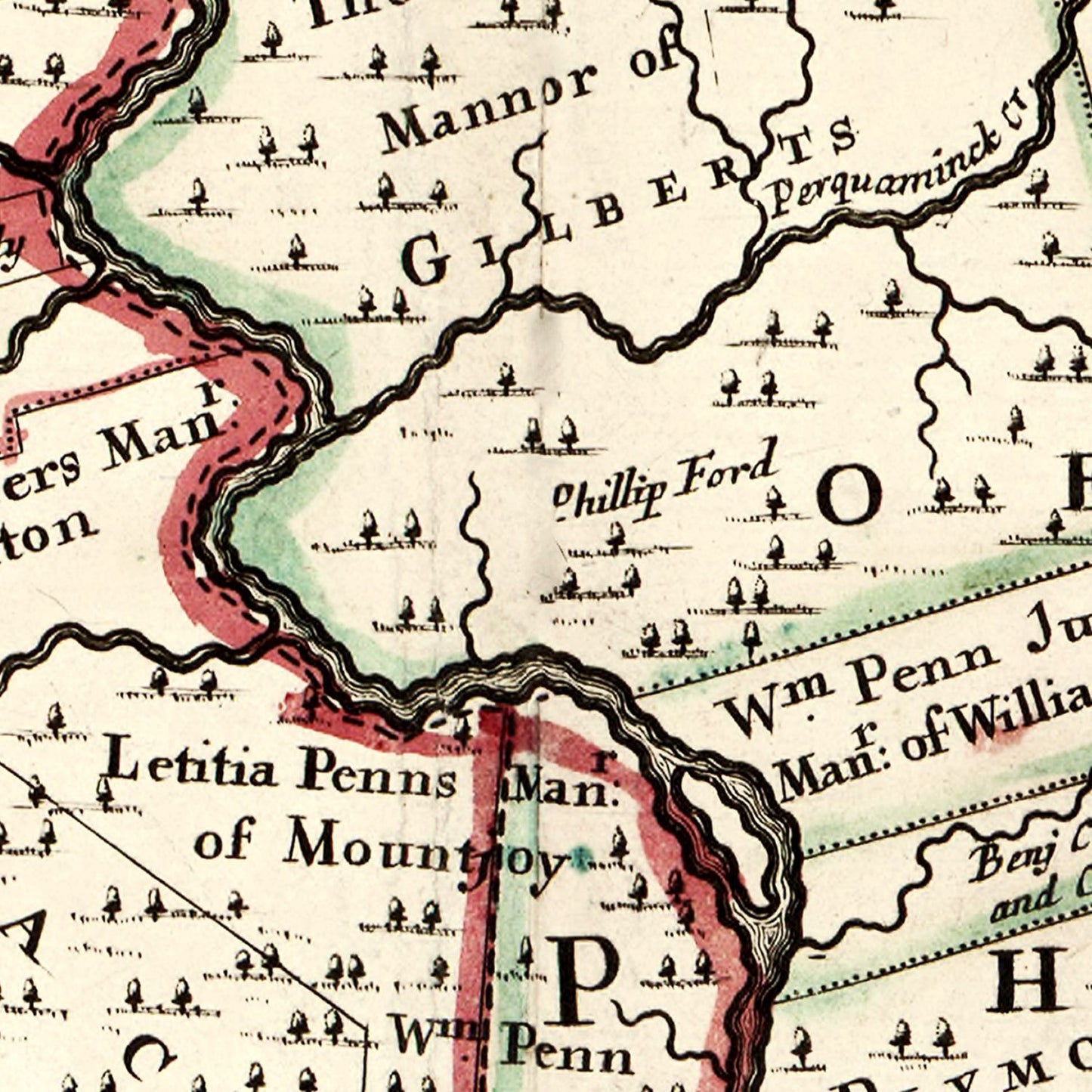 Vintage Map of Pennsylvania, 1687