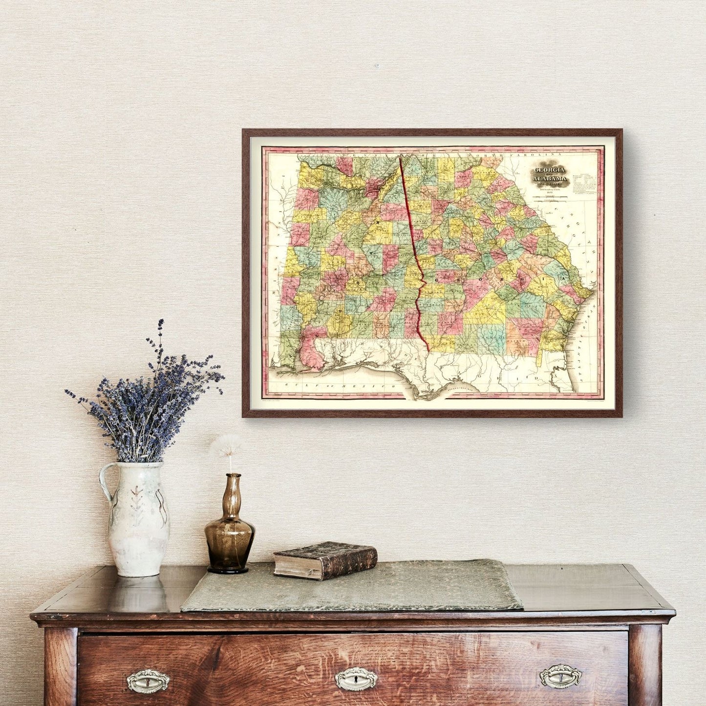 Vintage Map of Alabama, 1853