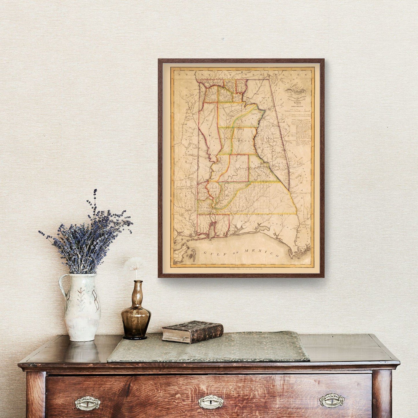 Vintage Map of Alabama, 1818