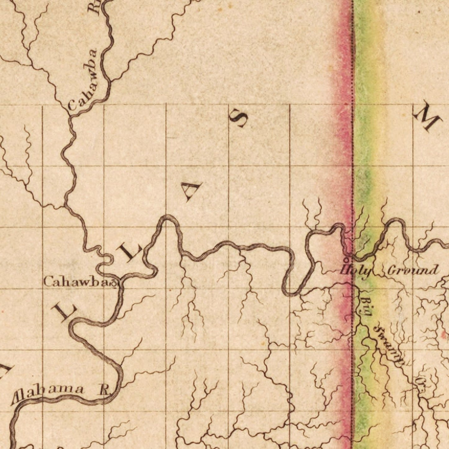 Vintage Map of Alabama, 1818