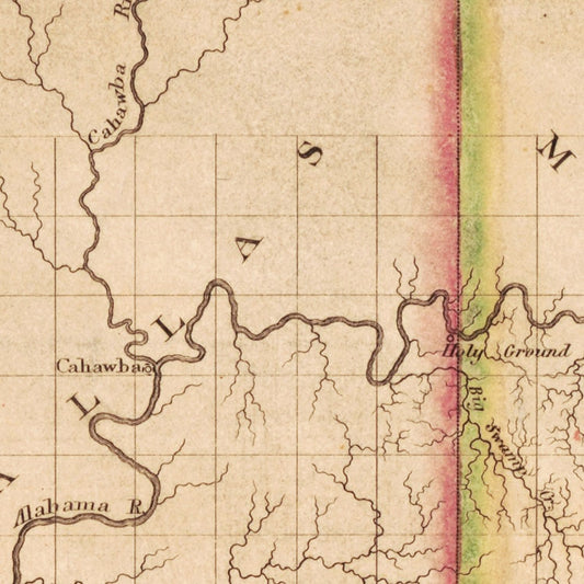 Vintage Map of Alabama, 1818