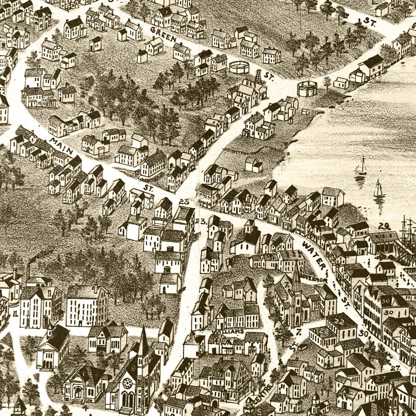 Vintage Map of Exeter, New Hampshire, 1877