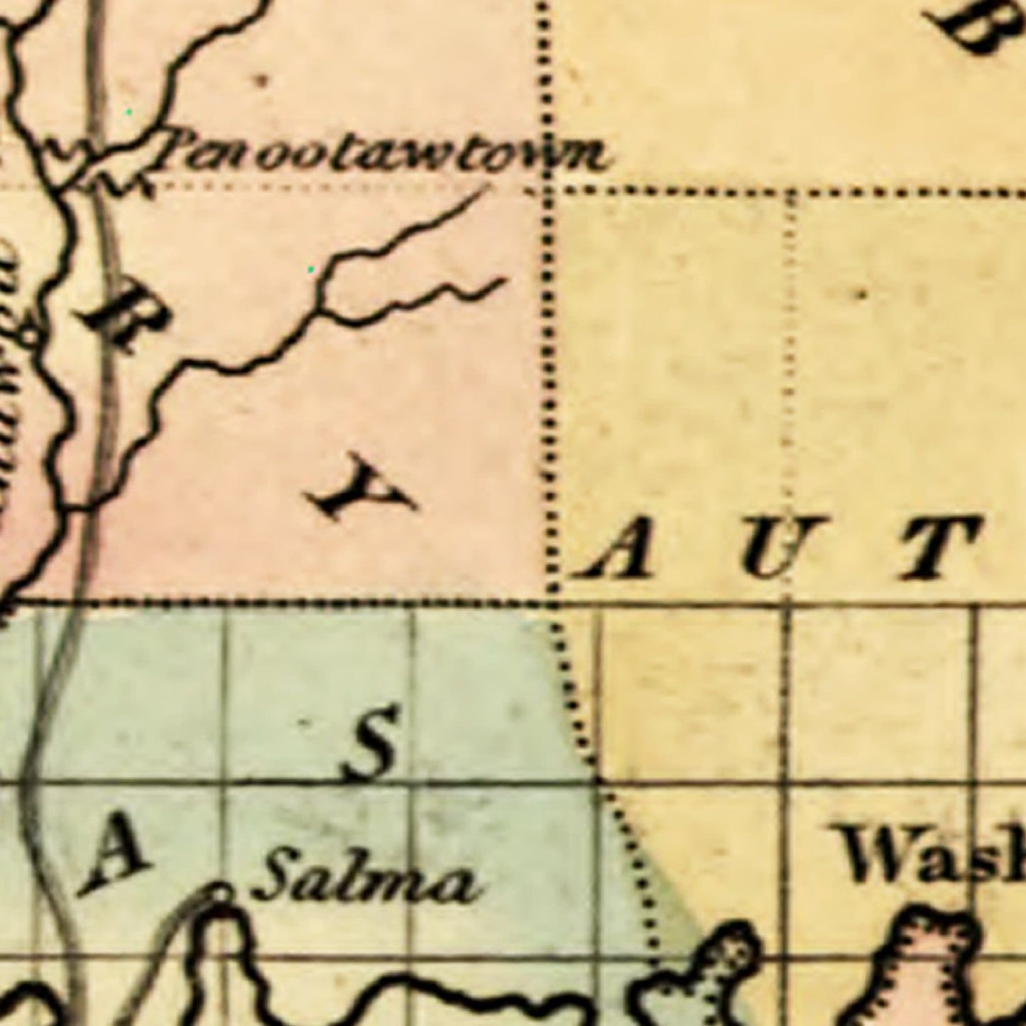 Vintage Map of Alabama, 1826
