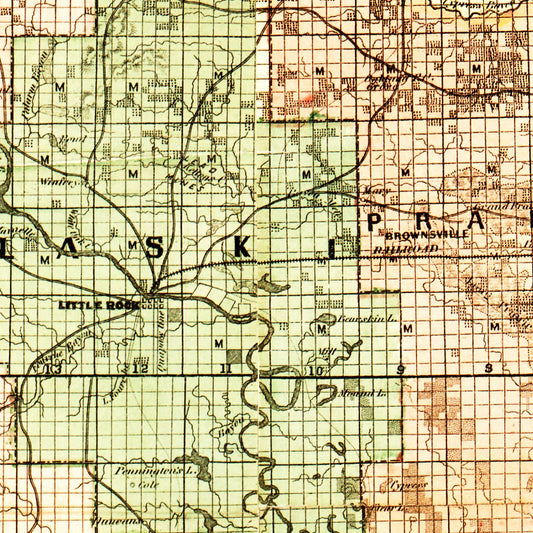 Vintage Map of Arkansas, 1866 (Johnson Edition)