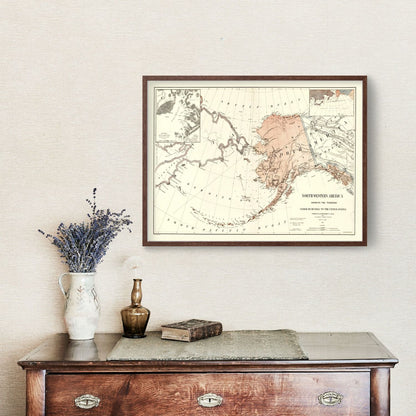Vintage Map of Alaska, 1867