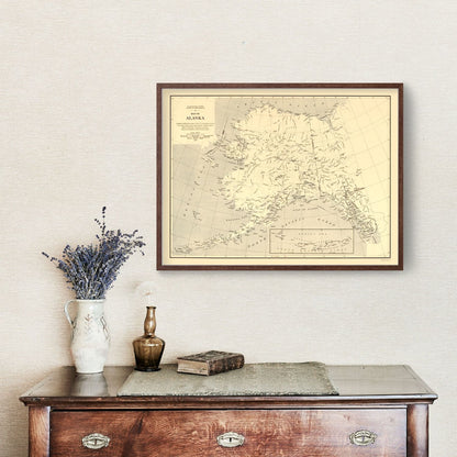 Vintage Map of Alaska, 1909 - Landscape