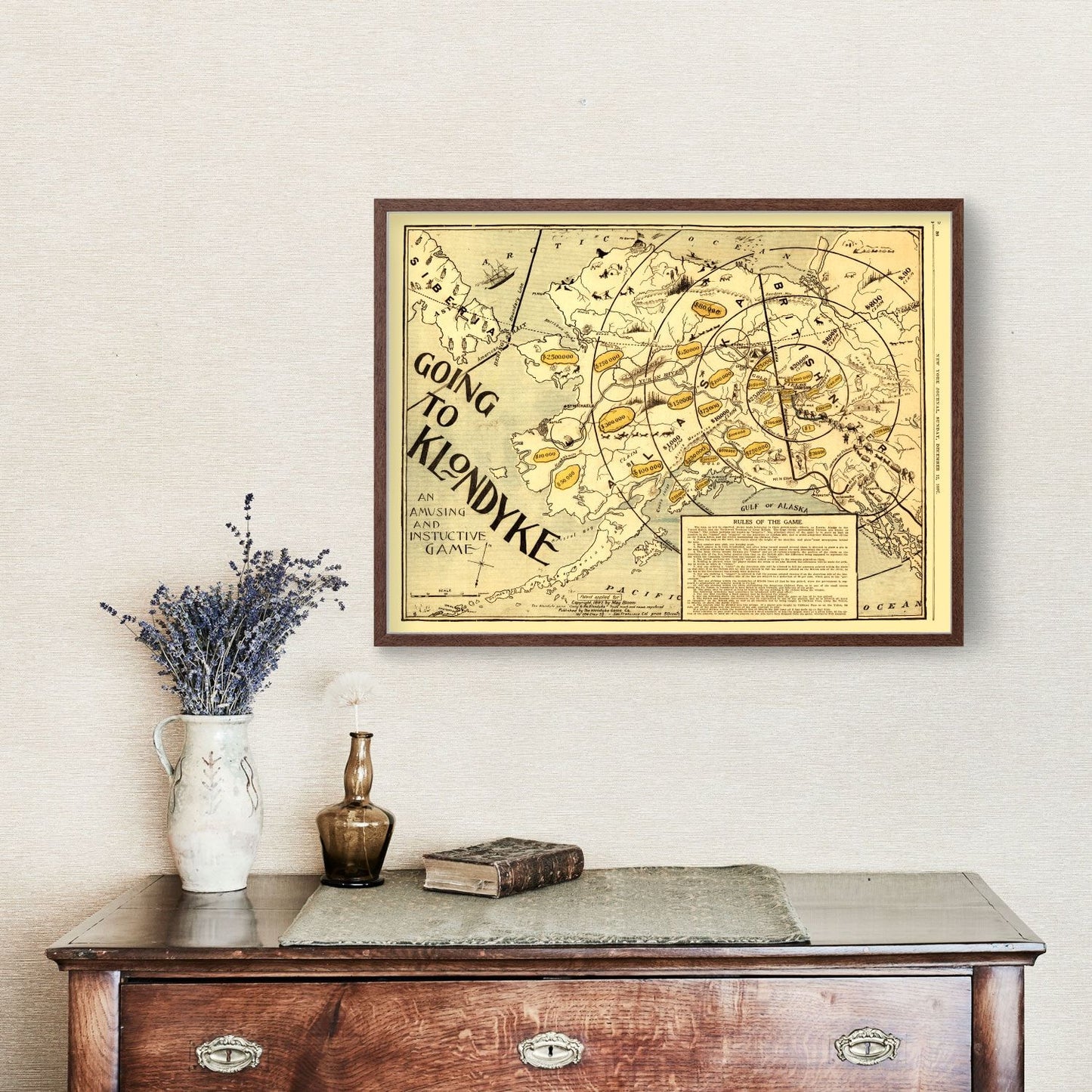 Vintage Map of Alaska, 1897 Wall Art
