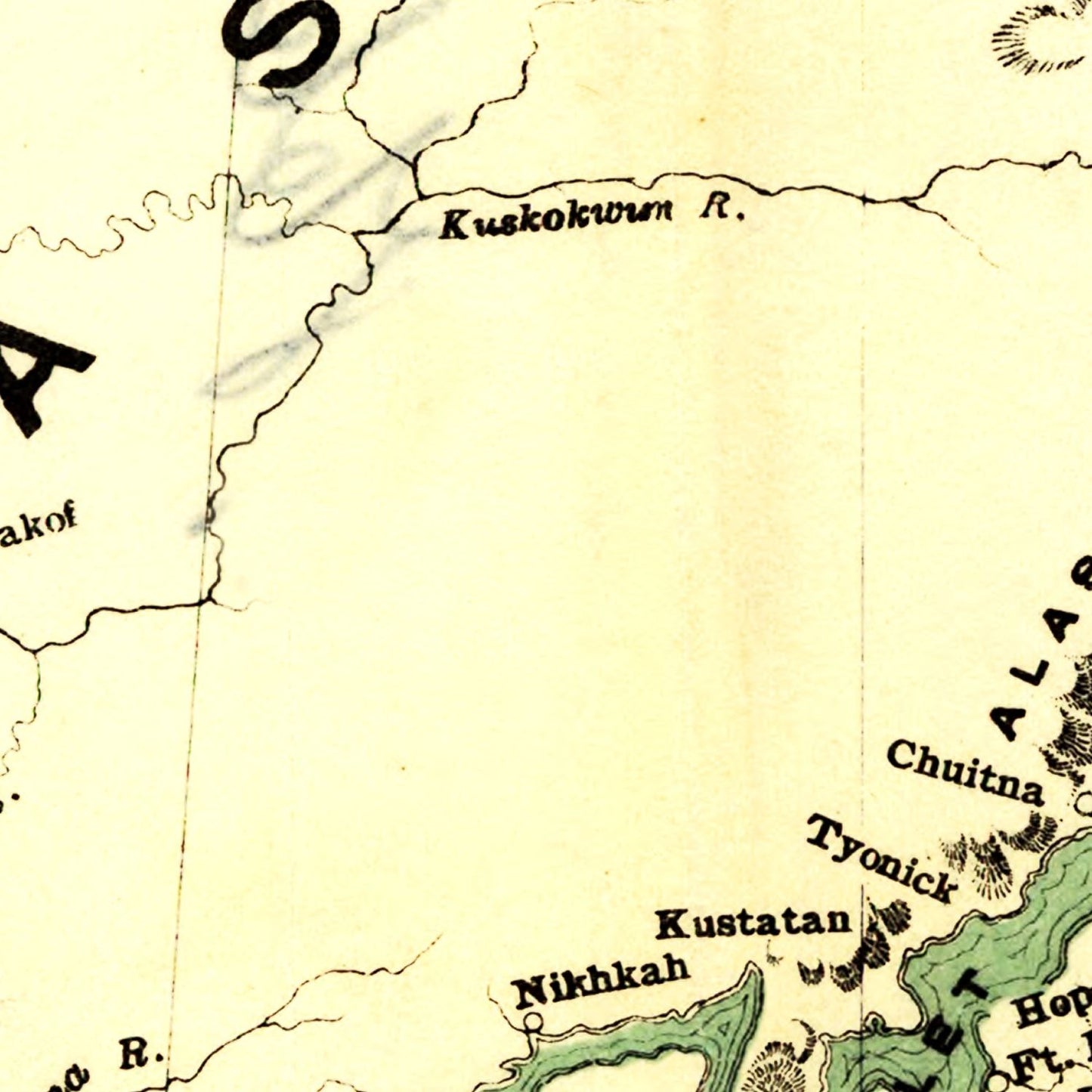 Vintage Map of Alaska, 1897