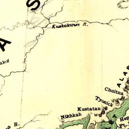 Vintage Map of Alaska, 1897