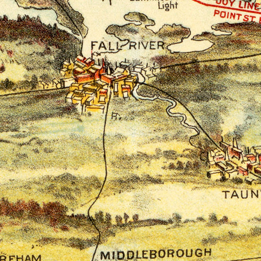 Vintage Map of Connecticut, 1905