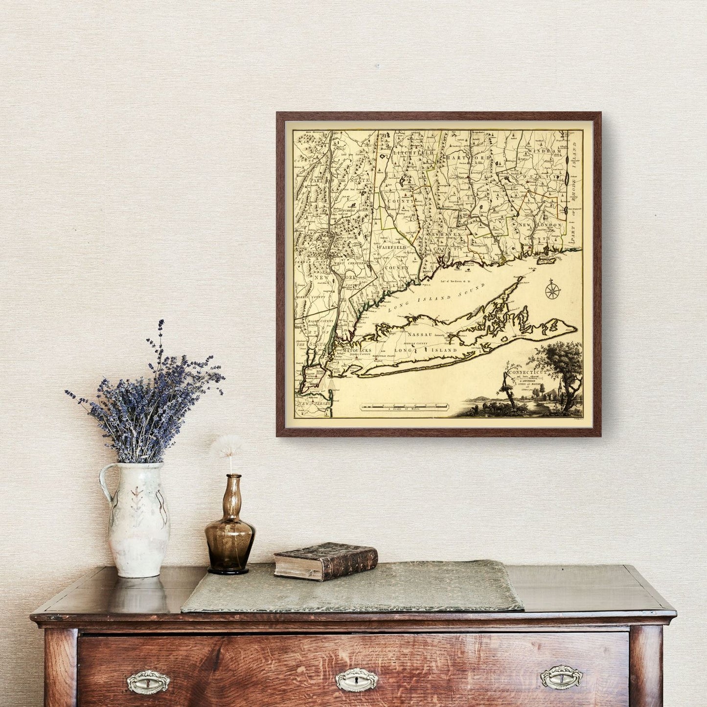 Vintage Map of Connecticut, 1780