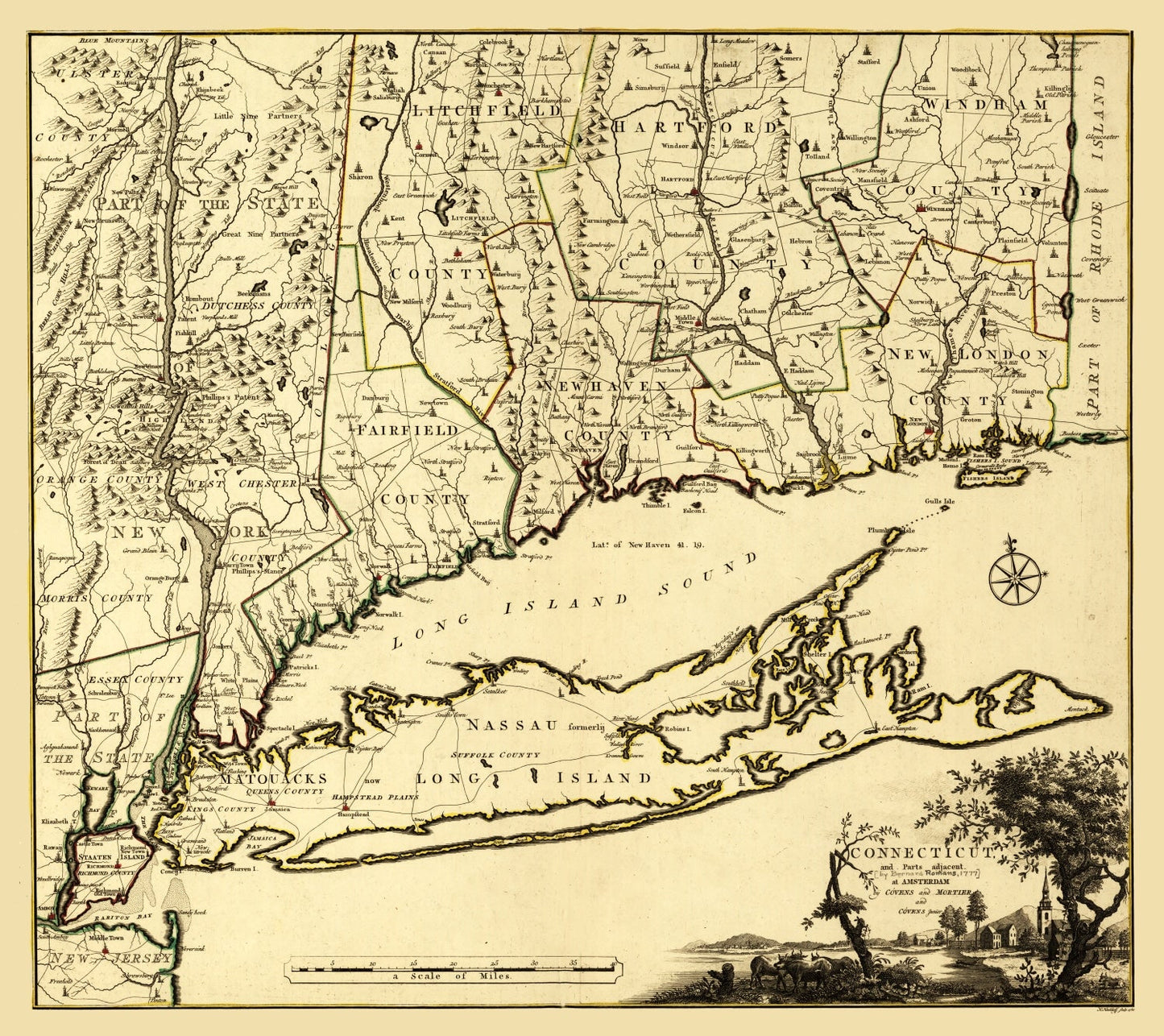 Vintage Map of Connecticut, 1780